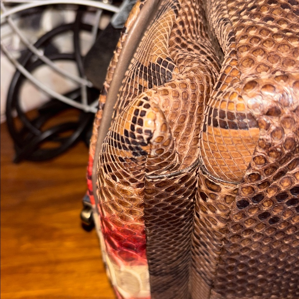 Authentic Bally Python Snake Skin Leather Shoulde… - image 6